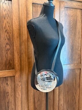 Harley-Davidson Black Crossbody Bag with Silver Eagle Emblem